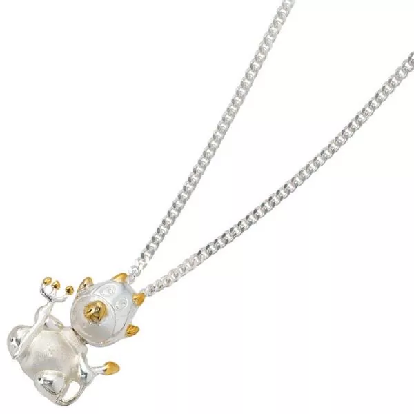 Anhänger Teufel 925 Sterling Silber bicolor vergoldet mattiert